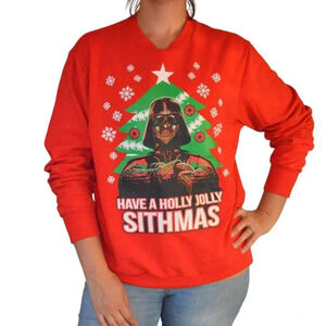 Star Wars Christmas Sweater Have A Holly Jolly Sithmas Darth Vader Cherry Red L